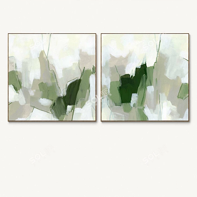 Abstract Canvas Photo Frame Set 3D model image 5