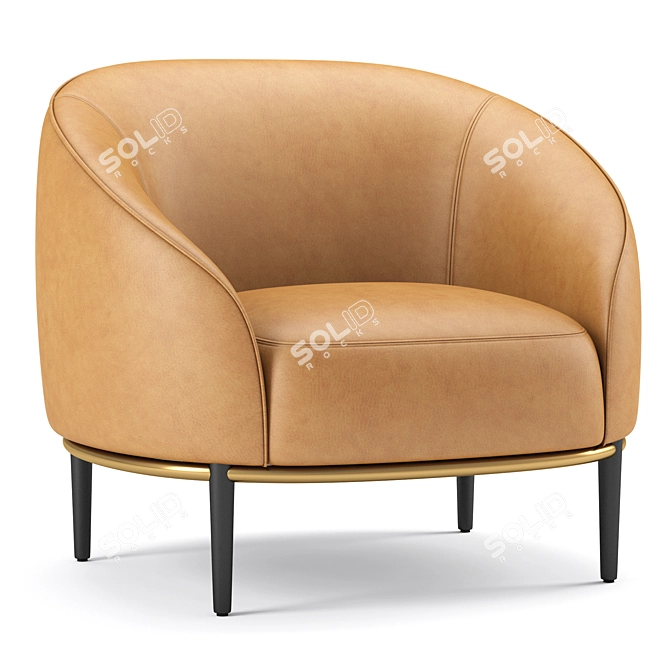 Potocco Yoisho Fabric Easy Chair 3D model image 1