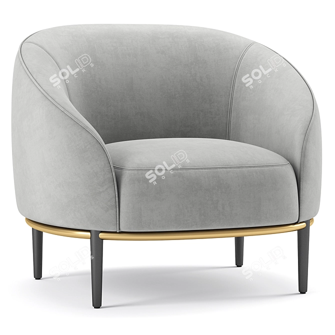 Potocco Yoisho Fabric Easy Chair 3D model image 2