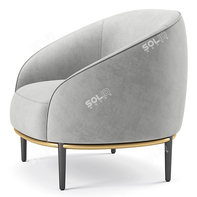 Potocco Yoisho Fabric Easy Chair 3D model image 5