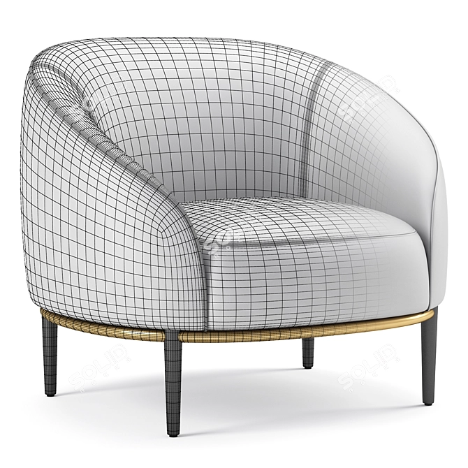 Potocco Yoisho Fabric Easy Chair 3D model image 6