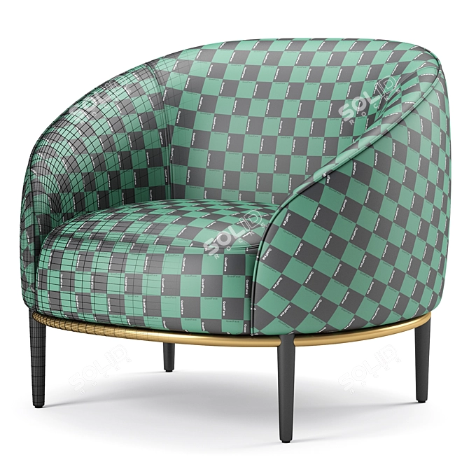 Potocco Yoisho Fabric Easy Chair 3D model image 7