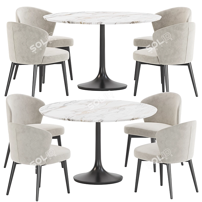 Fargo Dining Set Furniture Collection 3D model image 2