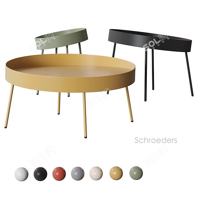 Schroeders Metal Coffee Table 3D model image 3