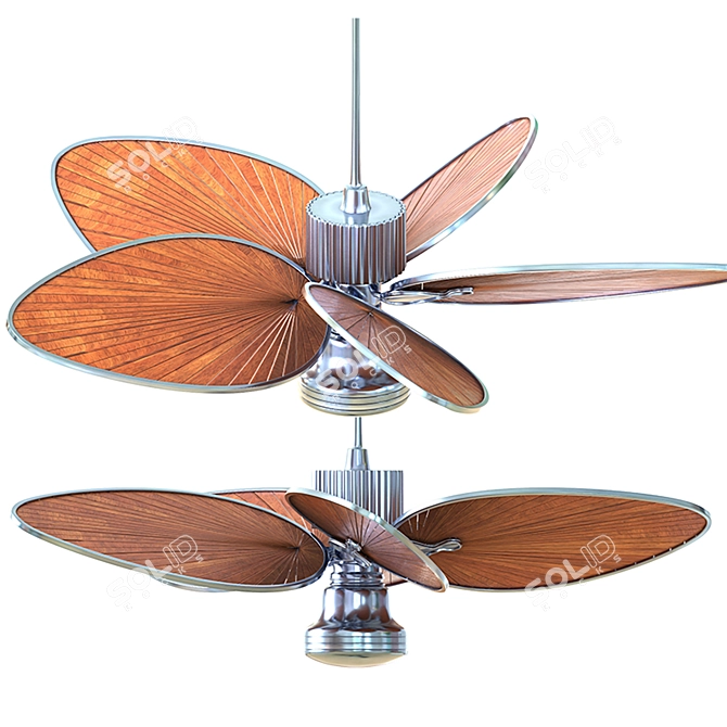 Tropical Breeze Palm Ceiling Fan 3D model image 2