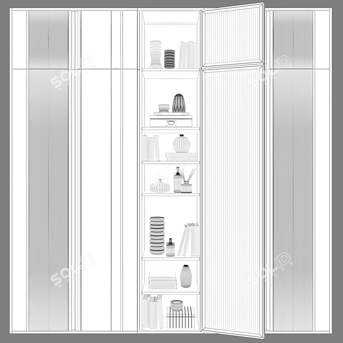 Contemporary Style Wardrobe Set 3D model image 3