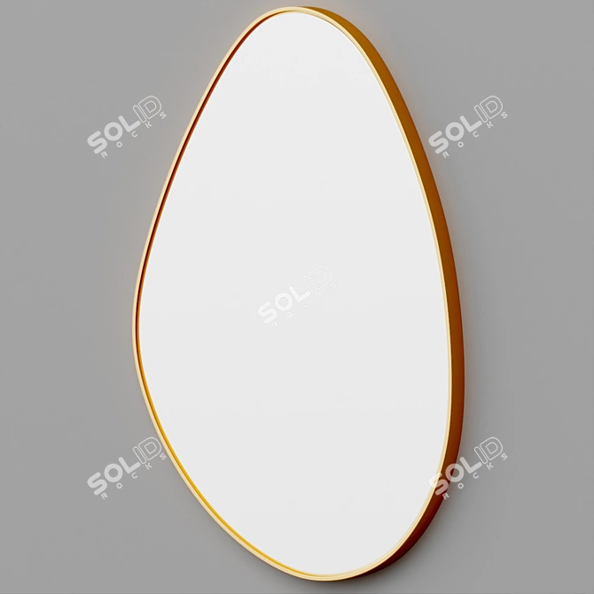 Shimmer Brass Drop Mirror 3D model image 2