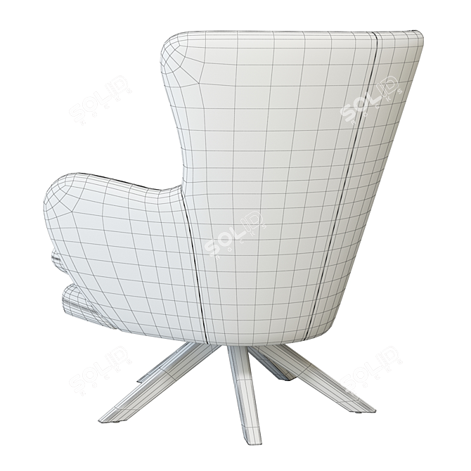 Crete&Barrel Grey Leather Wingback Chair 3D model image 7