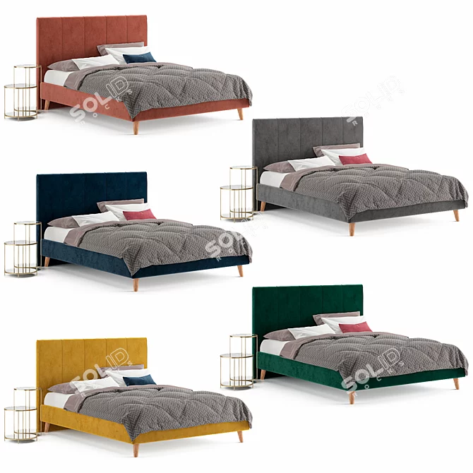 Sherona Bed with Ulupna Table 3D model image 2