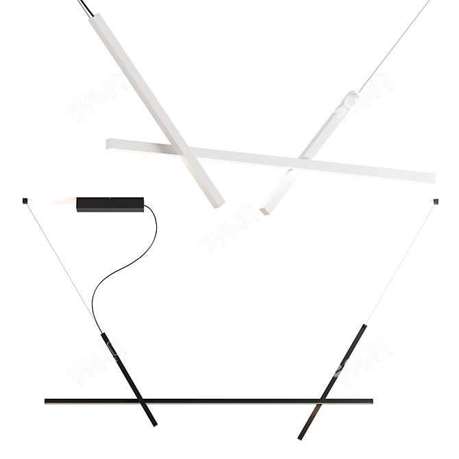 Modern LED Pendant Light Fixture 3D model image 1