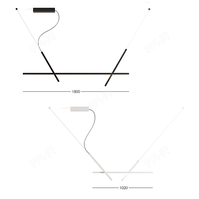 Modern LED Pendant Light Fixture 3D model image 2