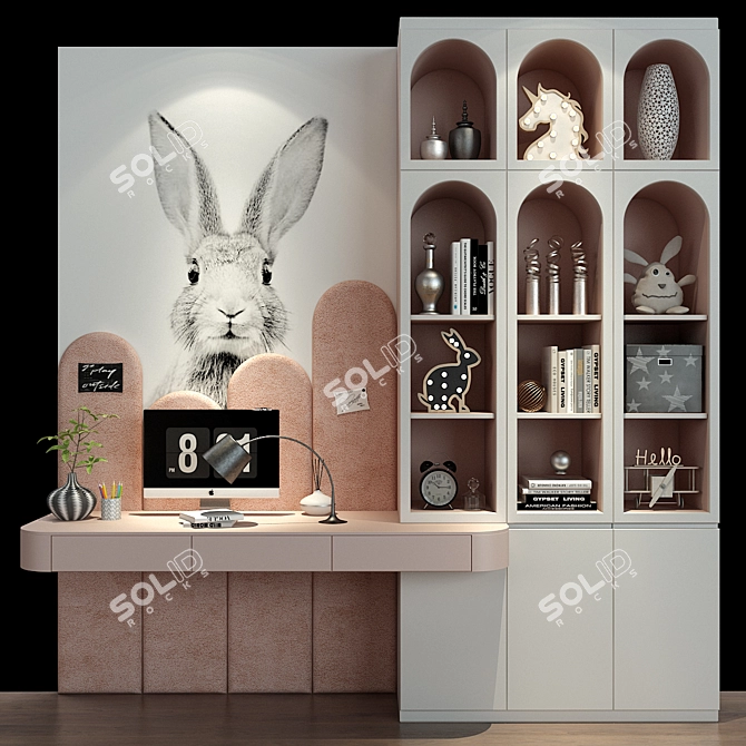 Customizable Kids Furniture Set 3D model image 1