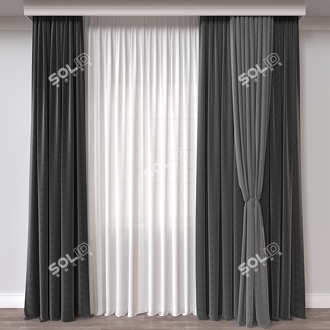 Multifunctional 3D Curtain Model 3D model image 1