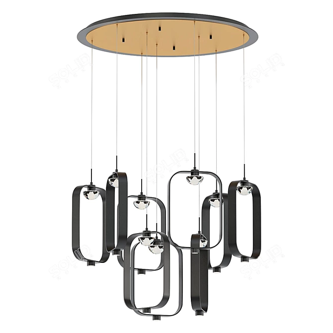 Eurofase 9-Light Contemporary Pendant 3D model image 1