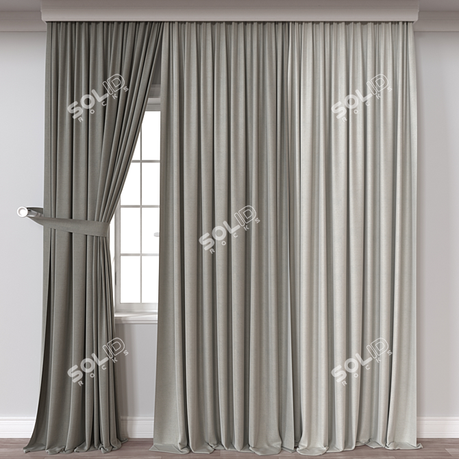  Versatile 3D Curtain Model 3D model image 1