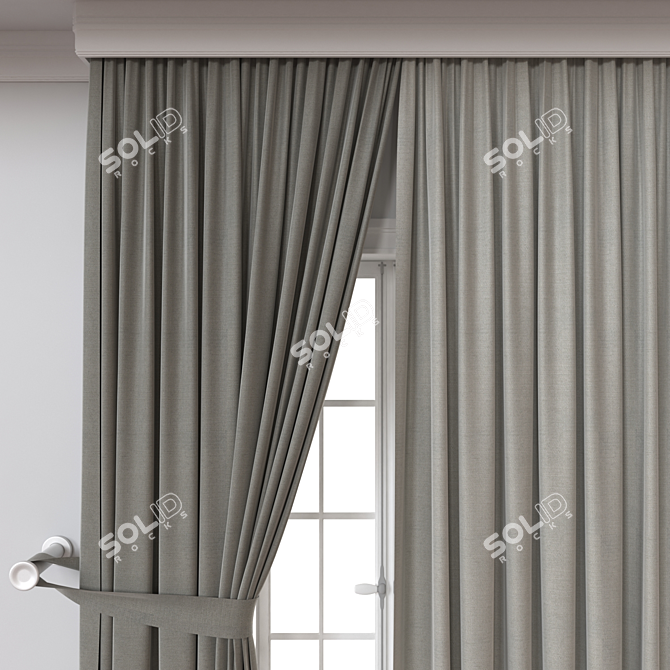  Versatile 3D Curtain Model 3D model image 3