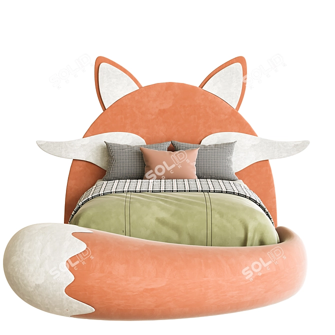 Fox Cub Kids Bed Set 3D model image 3