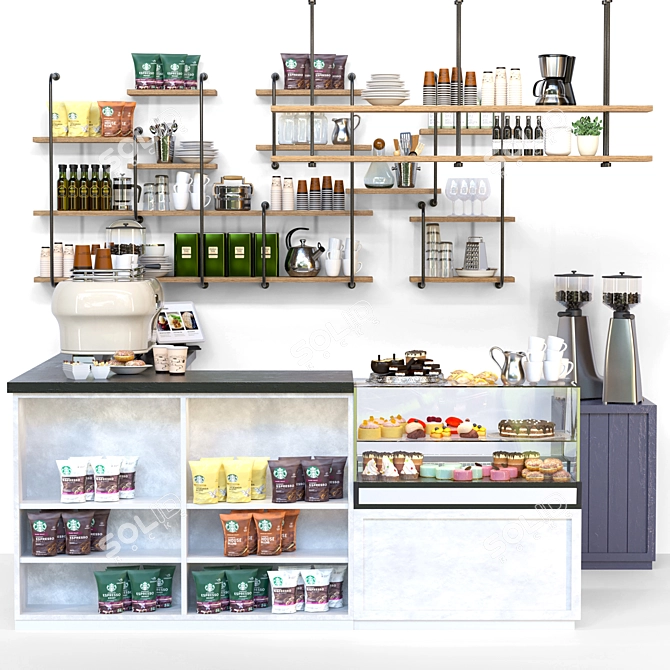 Modern Coffee Point Models Pack 3D model image 1