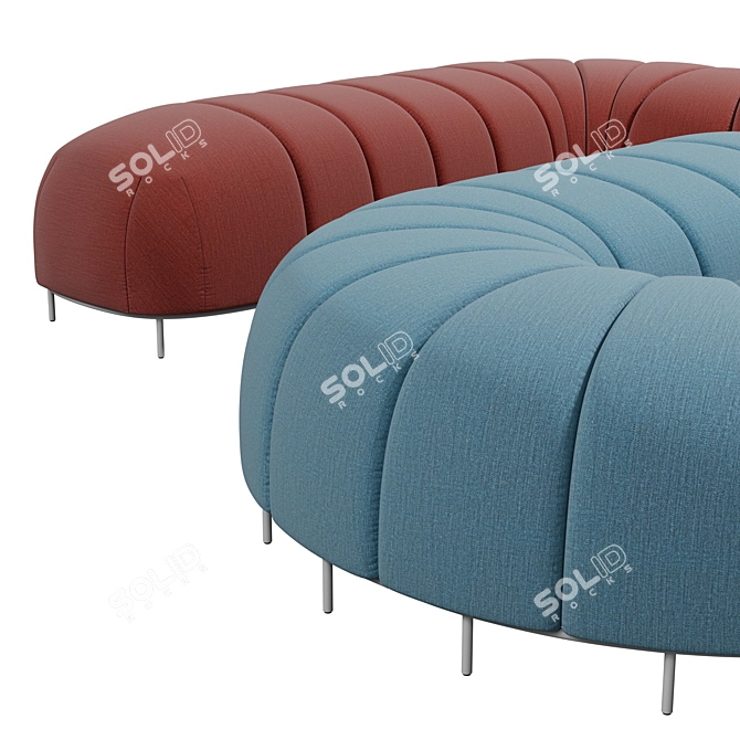 Modular Worm Bench: Versatile Seating 3D model image 4