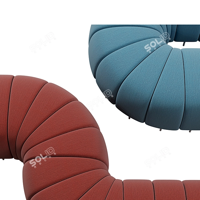 Modular Worm Bench: Versatile Seating 3D model image 6