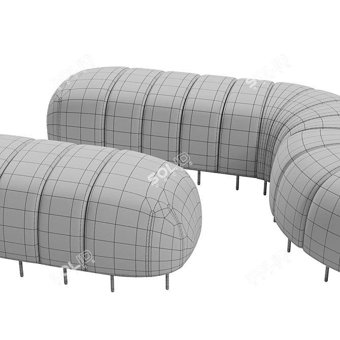 Modular Worm Bench: Versatile Seating 3D model image 7