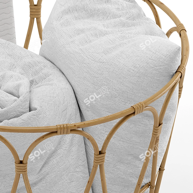 Cozy Basket Set with Blanket 3D model image 4