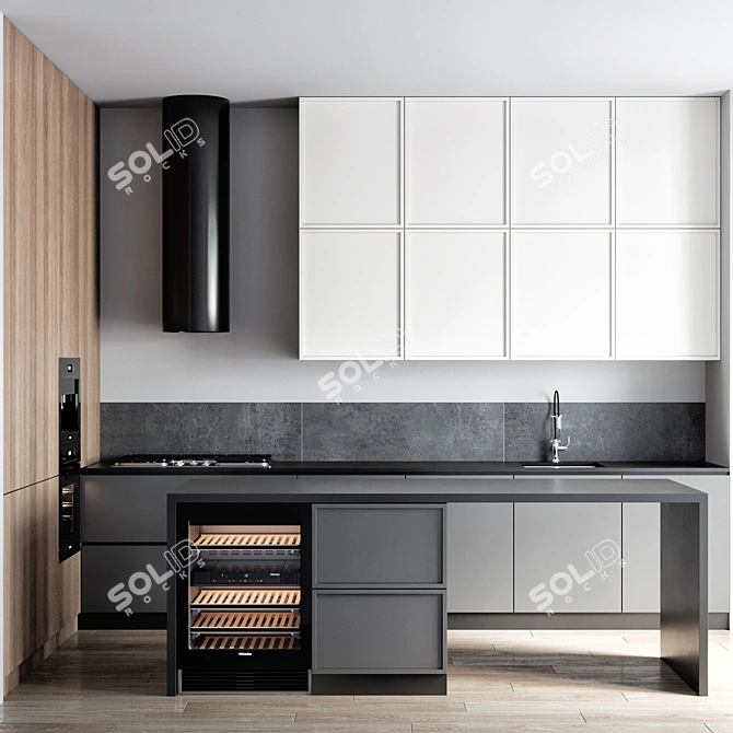  Modern Kitchen Design Set 3D model image 1