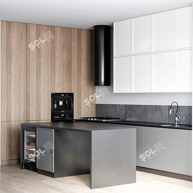  Modern Kitchen Design Set 3D model image 2