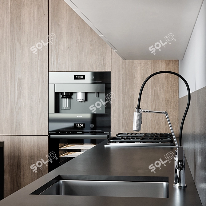  Modern Kitchen Design Set 3D model image 4