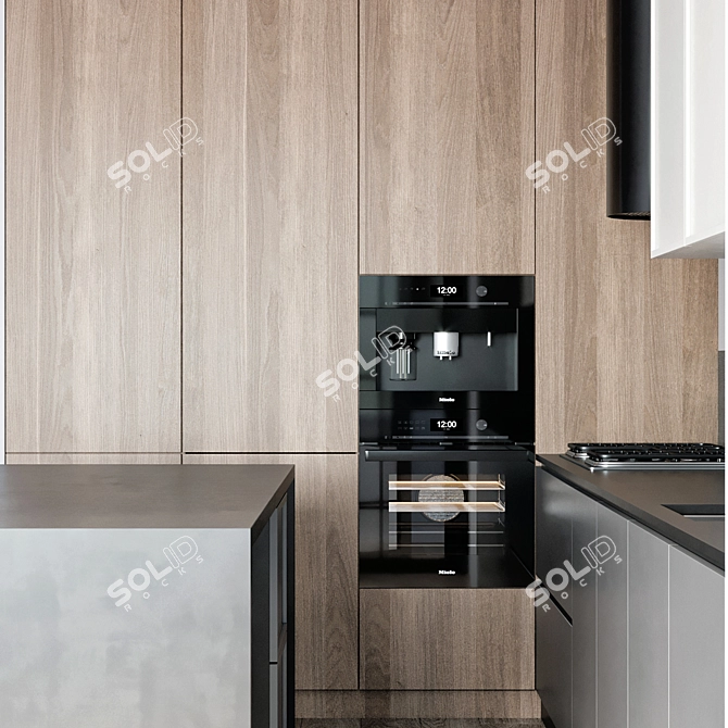  Modern Kitchen Design Set 3D model image 6