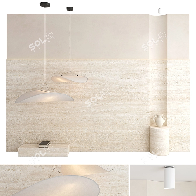 3D Decorative Wall Panel Set 3D model image 1