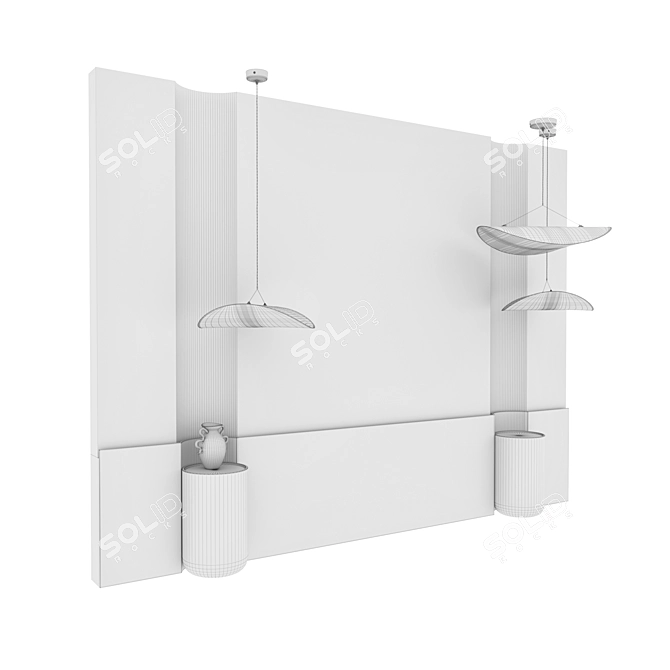 3D Decorative Wall Panel Set 3D model image 6