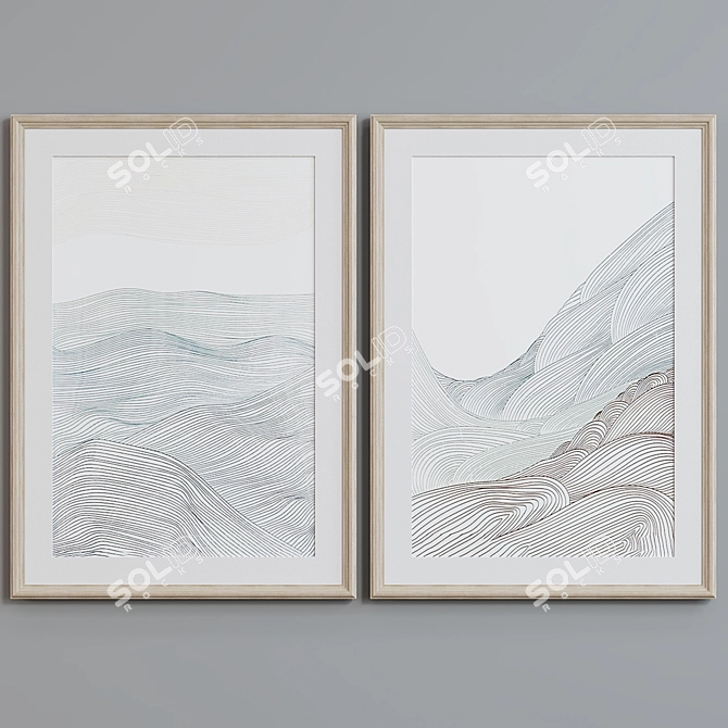 Modern Abstract Picture Frame Set 3D model image 4