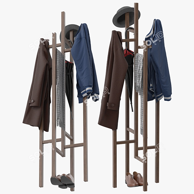 Sleek Modern Atwood Coat Rack 3D model image 2