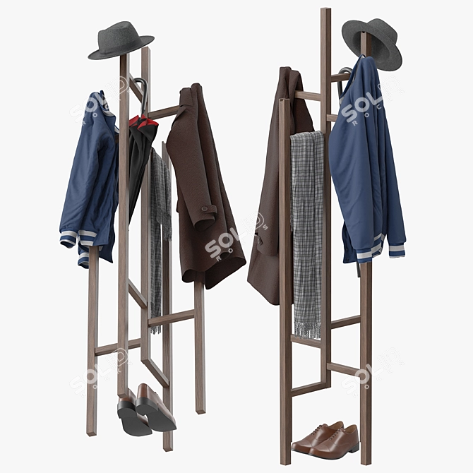 Sleek Modern Atwood Coat Rack 3D model image 3