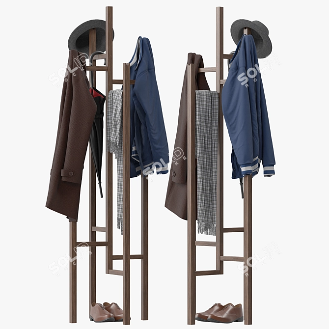 Sleek Modern Atwood Coat Rack 3D model image 4