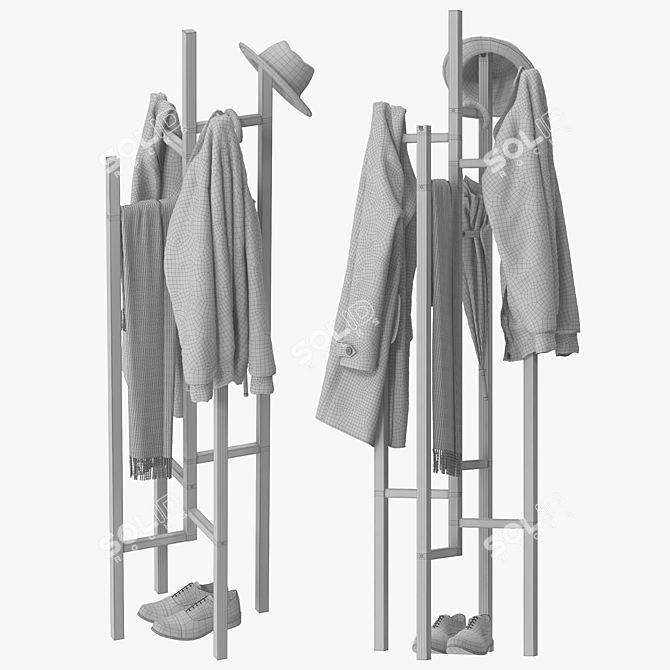 Sleek Modern Atwood Coat Rack 3D model image 5