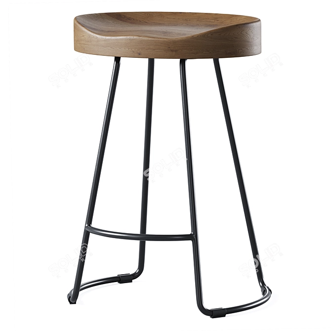 Modern Half-bar Stool Roger 3D model image 1