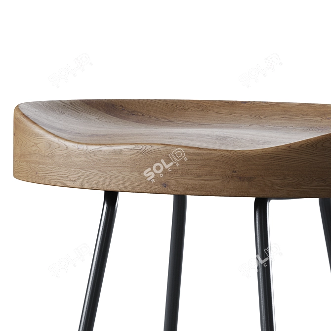 Modern Half-bar Stool Roger 3D model image 3