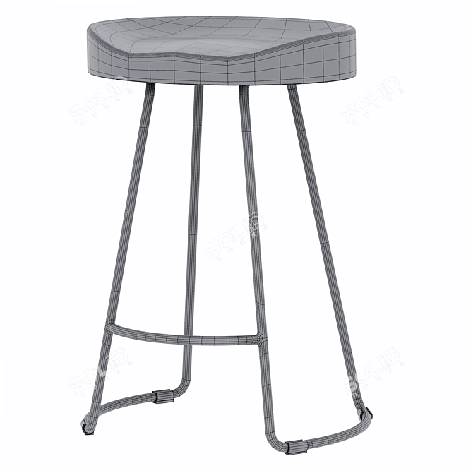 Modern Half-bar Stool Roger 3D model image 4