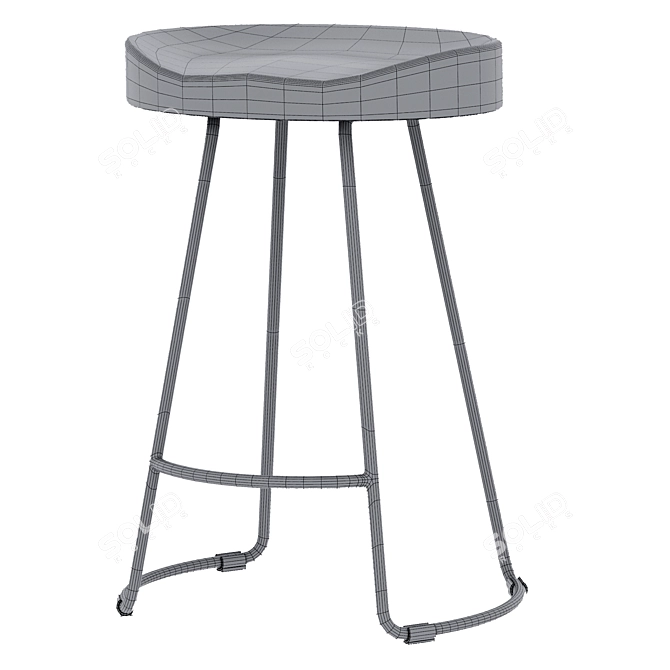 Modern Half-bar Stool Roger 3D model image 5