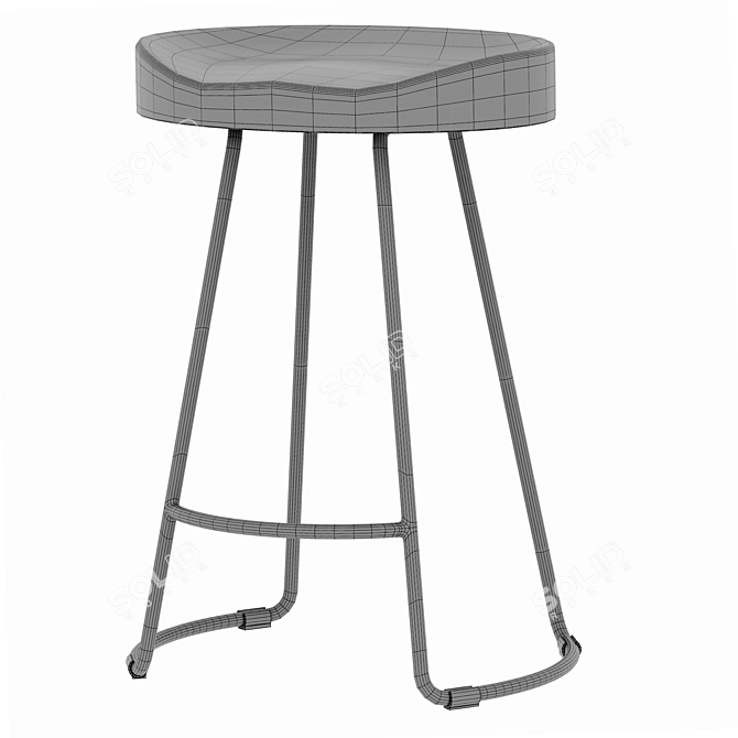 Modern Half-bar Stool Roger 3D model image 6