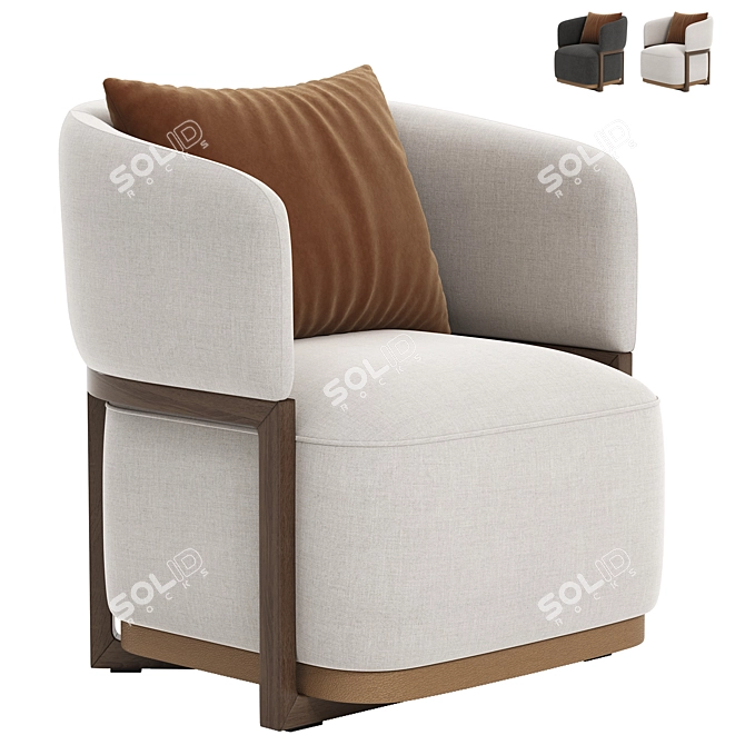 Modern Stylish Frida Armchair 3D model image 1