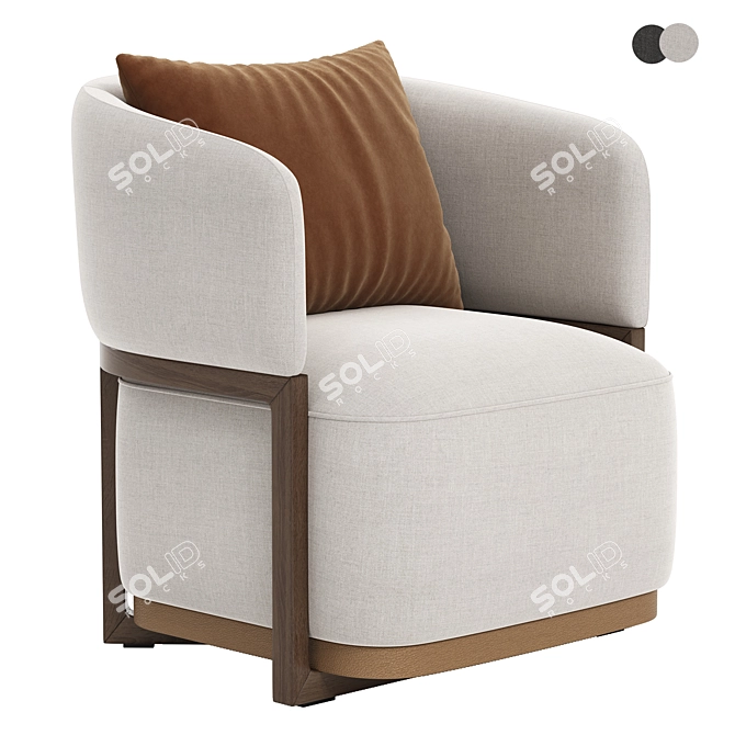 Modern Stylish Frida Armchair 3D model image 6