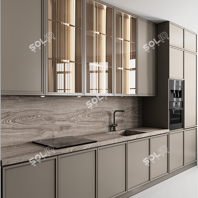 Modular Kitchen Design Pack 3D model image 2