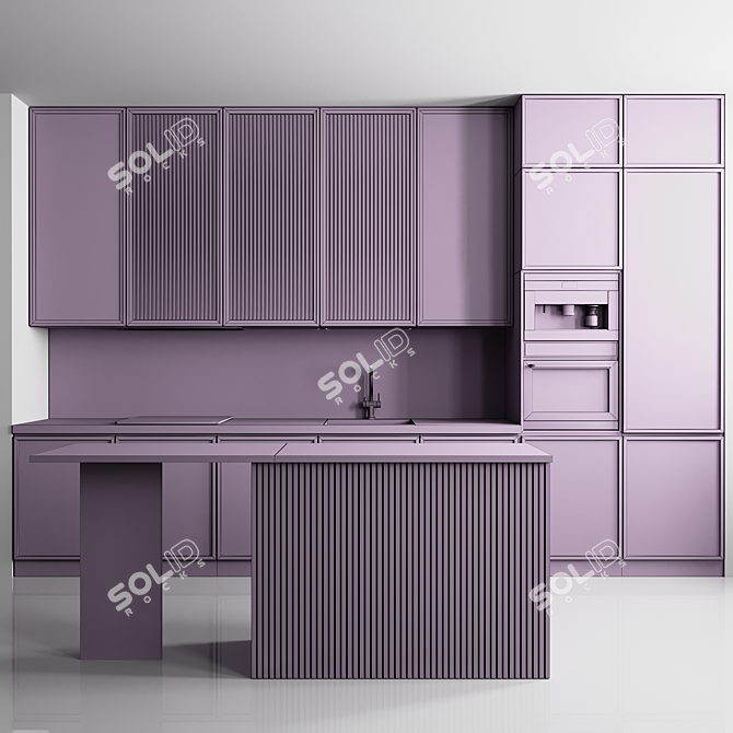 Modular Kitchen Design Pack 3D model image 4