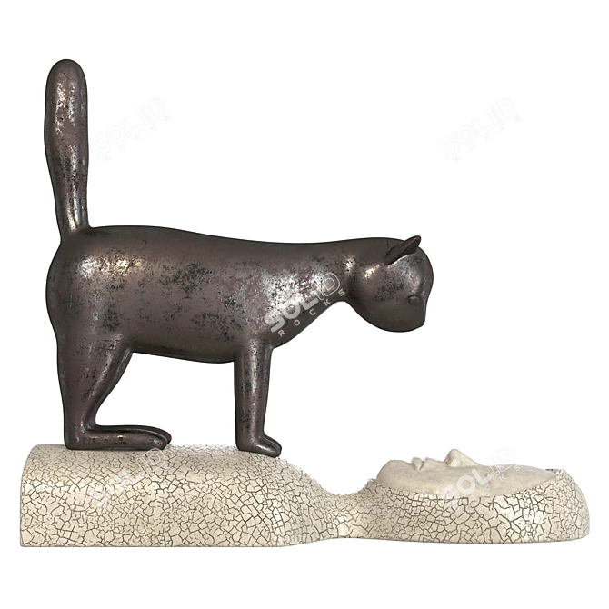 Sara Swink Inspired Cat Sculpture 3D model image 1