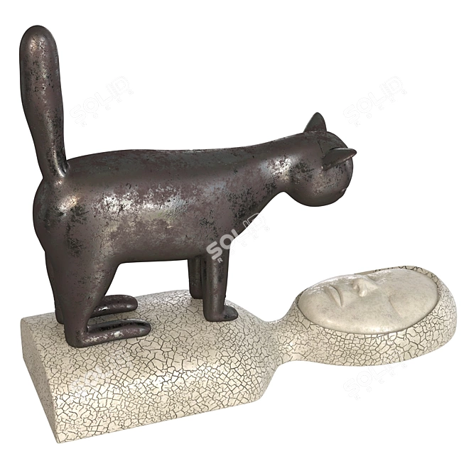 Sara Swink Inspired Cat Sculpture 3D model image 2