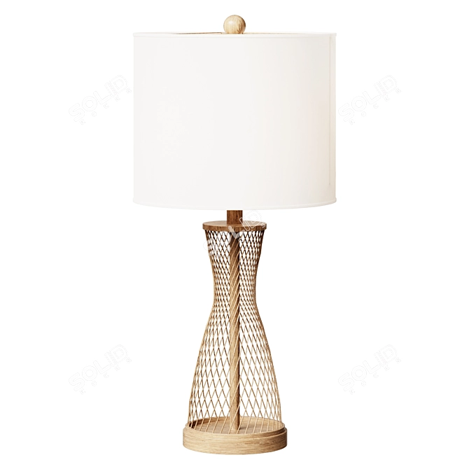 Magnus Bamboo Table Lamp | Rustic Charm 3D model image 1