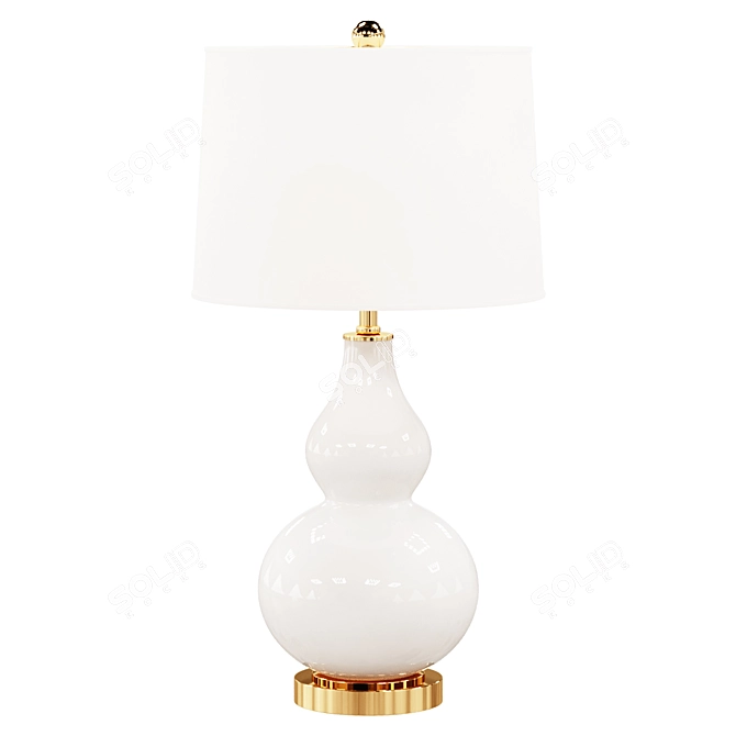 Cream/Gold Leaf Table Lamps Duo 3D model image 1